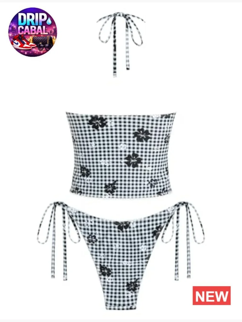 Tummy Control Halter V Neck Tankini 2 Piece Swimsuit